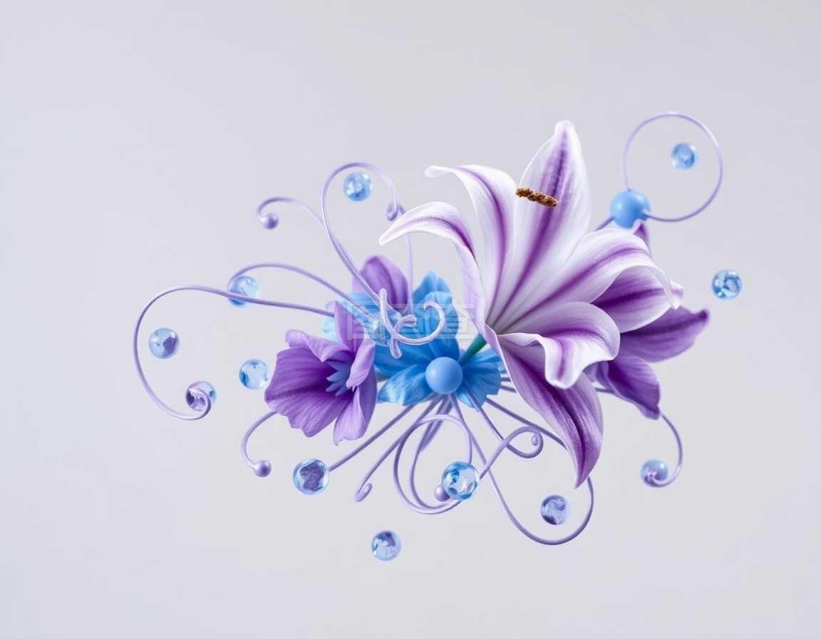 花漾绽放 带百合的泡泡装饰艺术