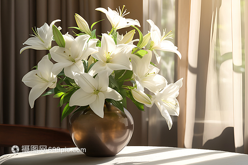 阳光下的百合花 诗意家居与心灵装饰